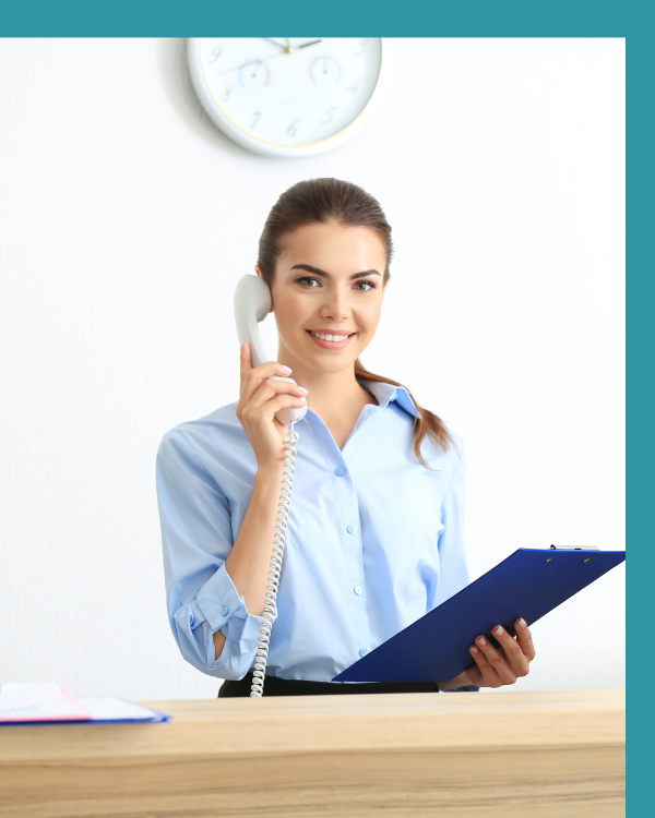 Front office team member greeting a patient